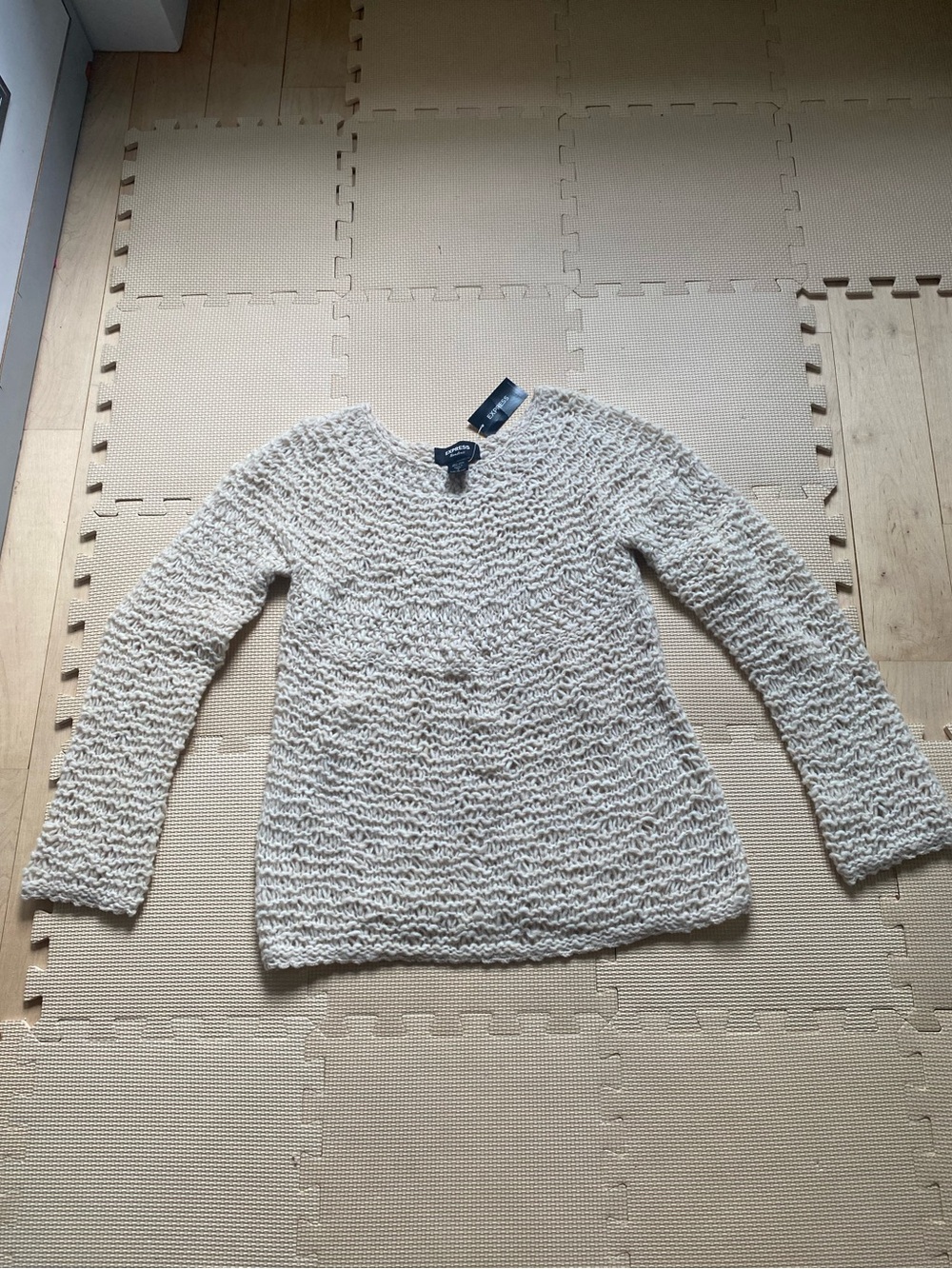 Express Cream Textured Knit Women's Sweater Size S